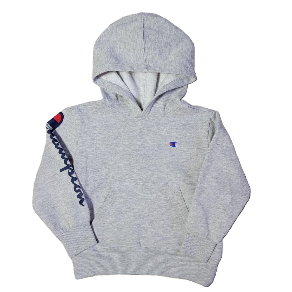 Kids Champion Hoodie Grey Authentic Athleticwear Size 4 Pullover Long Sleeve